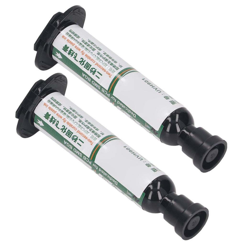 2Pcs UV Curing Solder Mask Ink PCB BGA Repair Resist Paint 2 Seconds Fast Drying Insulated High Temperature Resistant