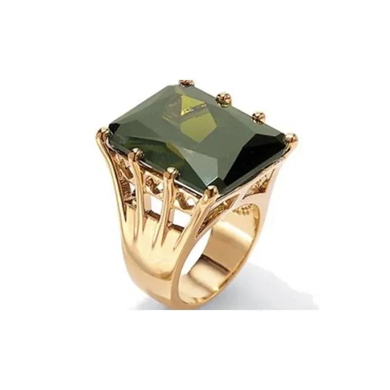 Fashion Square Shape Champagne Big Crystal Designer Hyperbole Ring for Women Engagement Wedding Stone Rings Whole Sale
