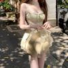 Pure desire sweet short skirt spring and summer waist thin design sense lace splicing suspender dress + cardigan suit women