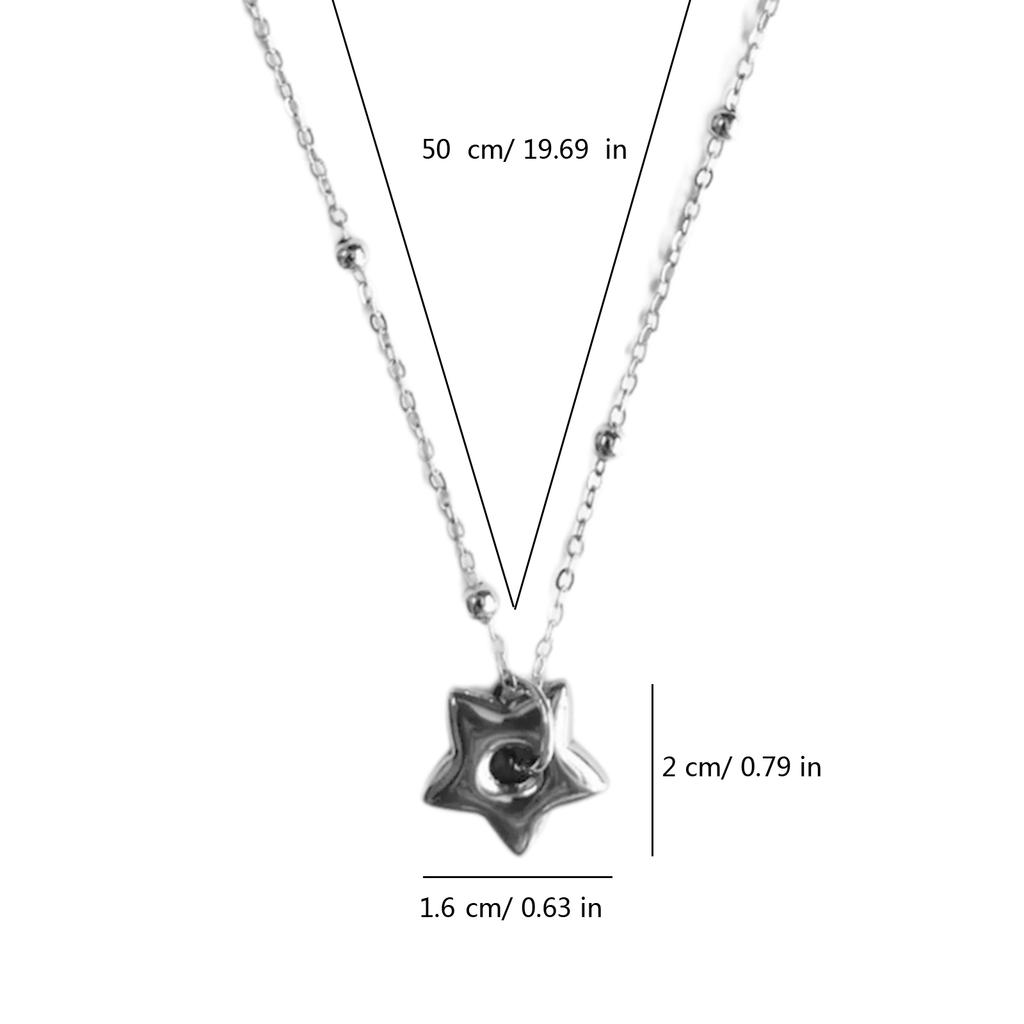 Heart Pendant Necklace Adjustable Chain Necklace Stylish Bead Chain Necklace Stainless Steel Neck Jewelry for Woman Girl