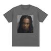Męska koszulka z grafiką Playboi Carti Mugshot Moda Vintage Hip Hop Koszulki Bawełniana Krótki Rękaw Luźna Koszulka