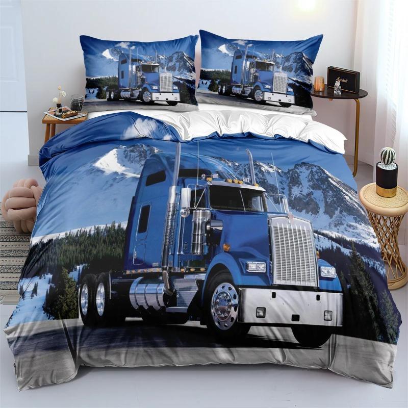 

Truck Kenworth 3D Printed Duvet Cover Pillowcase Bedding Set Twin Full King For Kids Adults Bedroom EU Single(135*200cm)3pcs
