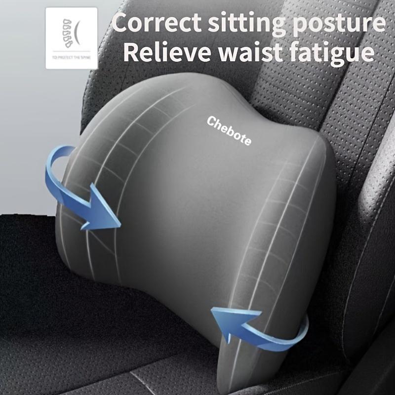 2pcs Ergonomic Car Seat Neck and Lumbar Support Pillow Set 2 In 1 Sponge Rubber Cervical Support with Adjustable Backrest Pillow