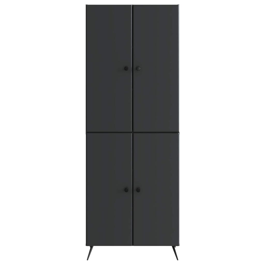 2 Piece Cabinet Set Black Particleboard