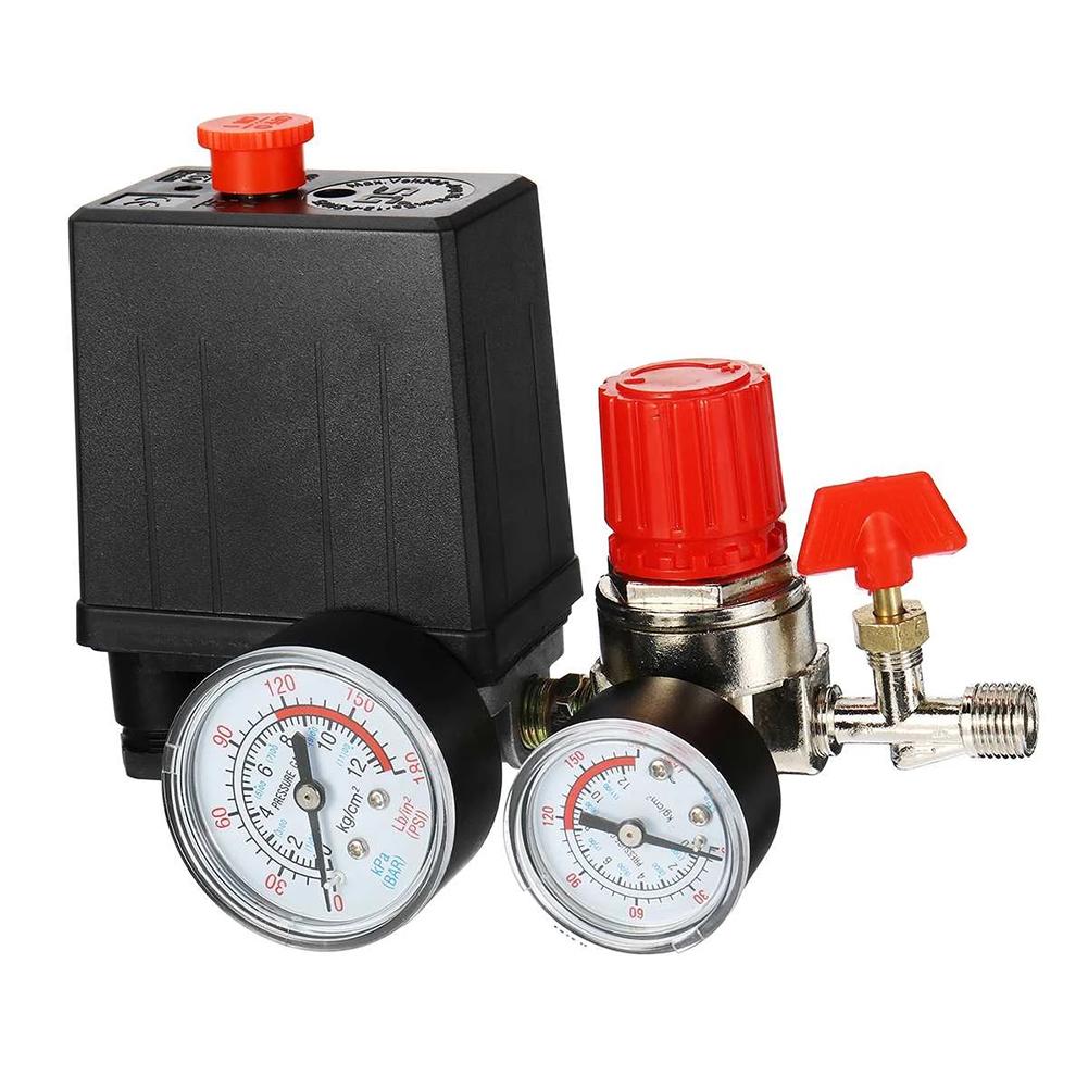 Pump Air Compressor 1 4    20A 240V Pressure Switch Control Pressure Switch Valve With Gauge 90-120 PSI Adjustable