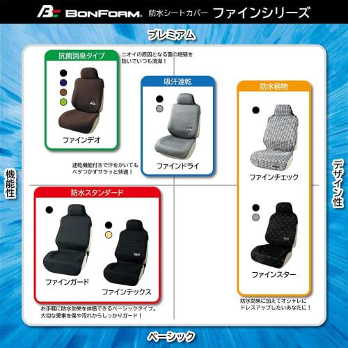 BONFORM Seat Cover Finetex for Light/Regular Cars, 1 Front Piece, Waterproof, Easy to Install, Fully Washable, 1 Front Seat, Black 4361-10BK