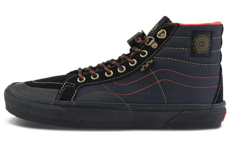 Колеса Sk8 Spitfire x Кеды Sk8 Skate Vans-Hi Reissue  Черное пламя  VN000D1EBFM 34.5