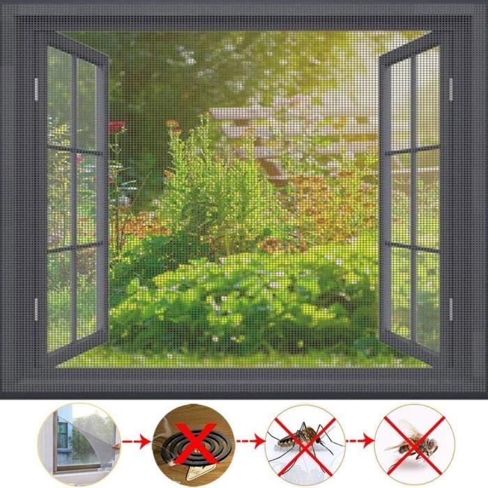 Moustiquaire - ZGEER - 130 x 150 cm - 3 Pièces - Fixation Adhésive - Maille Anti-Insectes