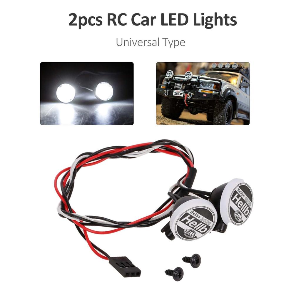 2pcs RC Car LED Light Kit with Lampshade White Lights 5.5 11V RC Decoration Common LEDs RC Accessories
