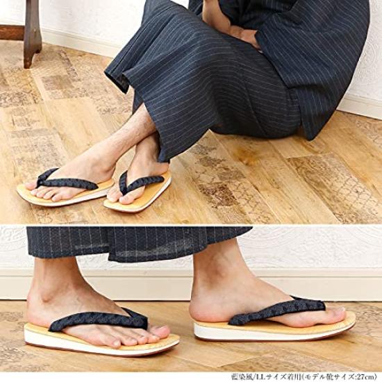 Takeharu Geta Gul Chiba Godisgummi och Svamp Storlek L Svarta Japansktillverkade Sandaler, Mönster, Sula, Herr, Sulor, (Standard),