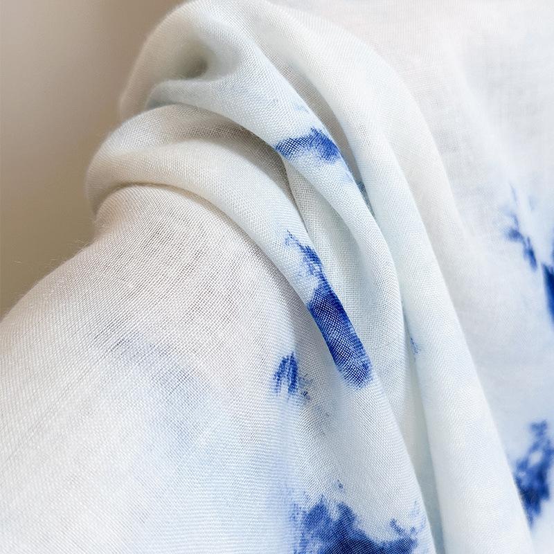 Tenký šál postupná změna barvy cestovní foto ochrana proti slunci hedvábný šátek volná sluneční clona halenka knoflíkový šál