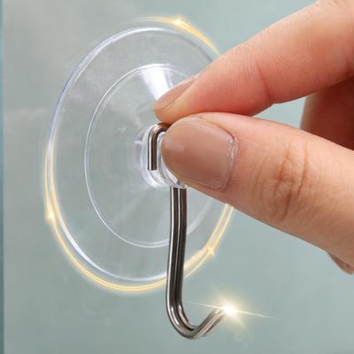 Clear PVC Suction Cup Hook Keys Towel Hanging Hanger Bathroom Kitchen Self-adhesive Wall Hooks Holder for Glass Window Decor