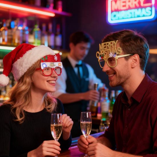 2026 LED Lysende Julebriller Lysende Partybriller for Barn Voksne