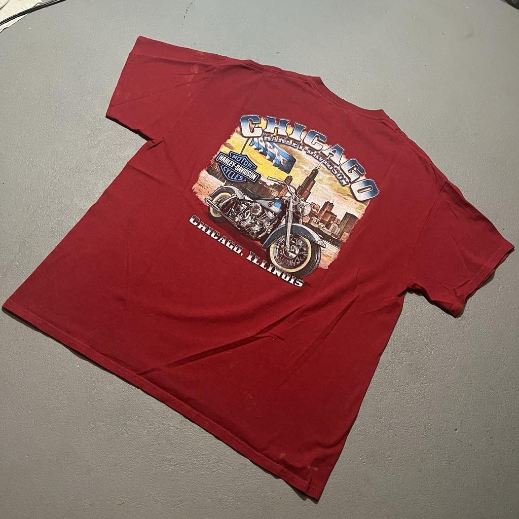 2014 Harley Davidson Chicago Illinois Biker Motorrad Größe XL Unisex T-Shirt