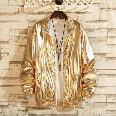 Giacca Casual da Uomo Monocolore Ampia - Abbigliamento Performance Brillante Primavera & Autunno