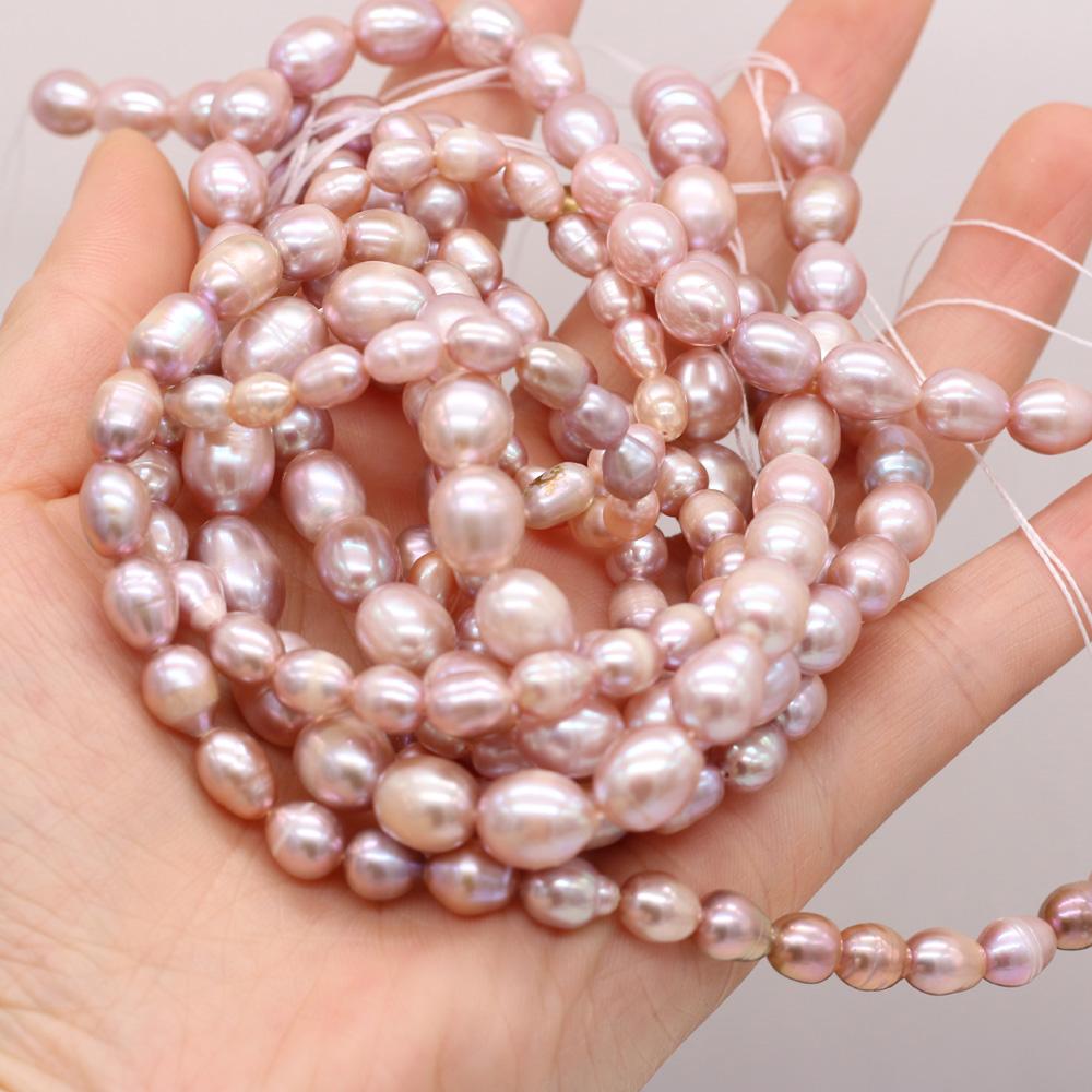 1String, AA Natural Freshwater Pearls, Rice-shaped Purple Pearl Beads, for DIY Necklace Bracelet, Jewelry Making, Birthday Party Crafts, 36cm