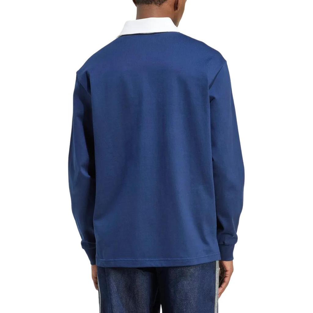 adidas Originals Adicolor Rugby Fashion Soft Sports Long Sleeve Polo Shirt Men Tops JY1400
