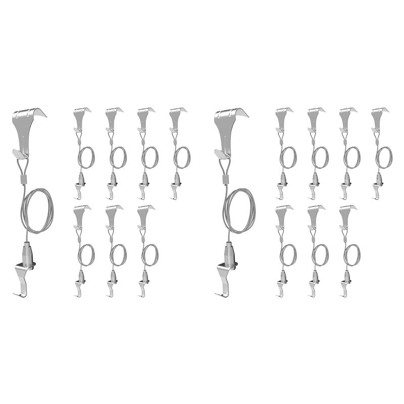 HHO-16 Pcs Picture Rail Hanging System,Picture Rail Hooks Molding Hooks Picture Rail Hangers