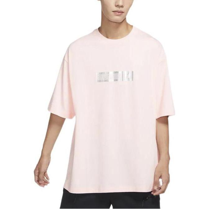 Jordan Solid Color Crew Neck Pullover With Brand Logo Print Short Sleeve T-Shirt Men Tops Light-Pink DX4251-610