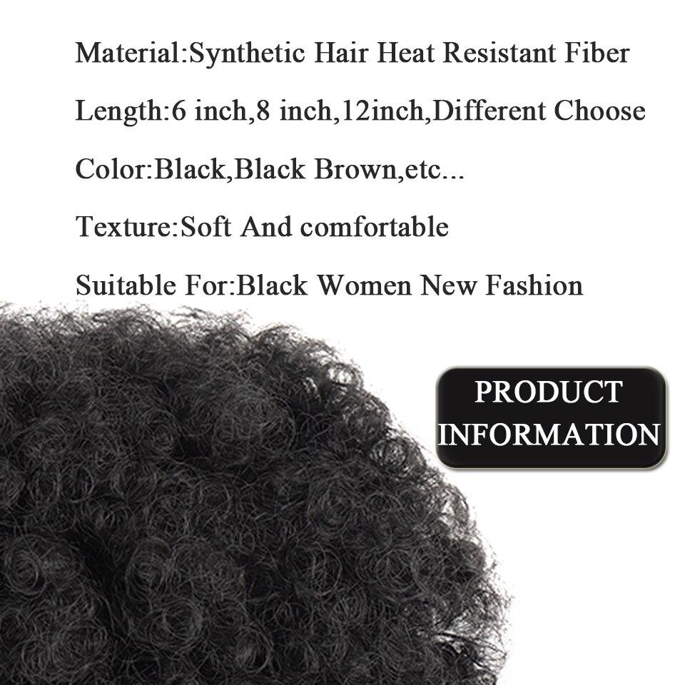 LUPU Afro Puff Chignon Synthetischer Haarknoten Kurzer Kinkys Curly Kordelzug Pferdeschwanz für schwarze Frauen Afroamerikanische Haarteile