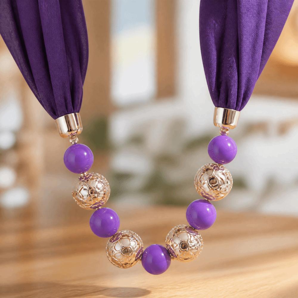 Vintage Style Women's Scarf Necklace Breathable Ethnic Necklace Scarf Beaded Pendant Scarf Dancers