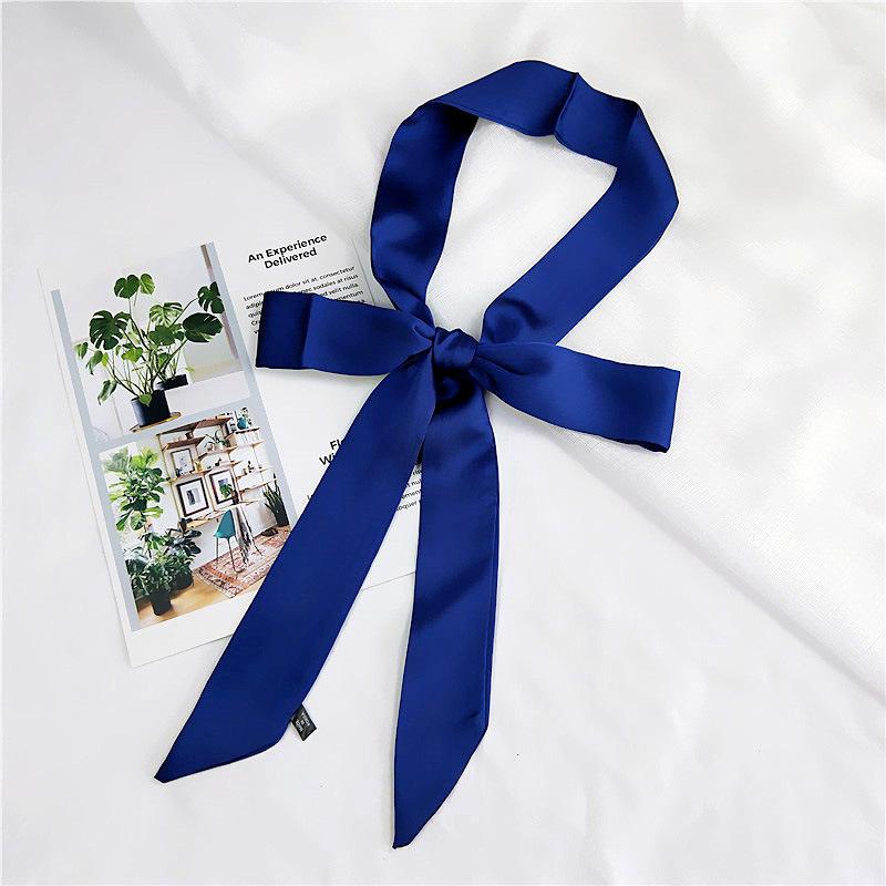 

Новый однотонный шарф для женщин на весну и осень, универсальный ремешок на запястье, повязка на голову, модное украшение, защита шеи для студентов, небольшой шарф 4*195cm