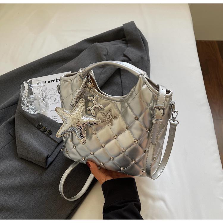 Ballet style rhombus chain handbag women's 2025 new niche single shoulder underarm bag fashionable versatile messenger bag