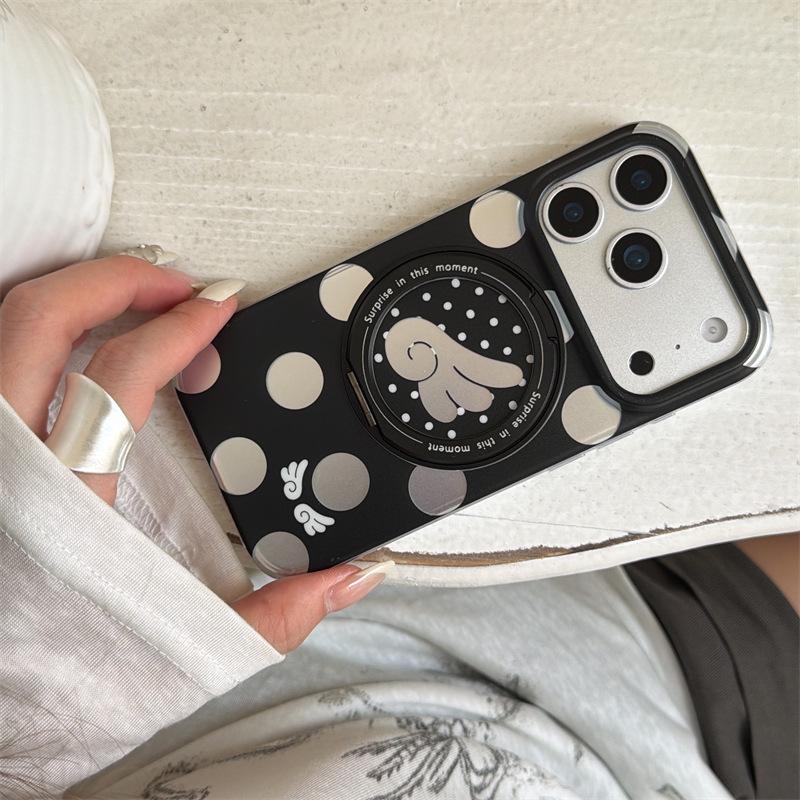 Polka Dot Rotating Stand Case for iPhone 17 Pro Max iPhone 15 Pro