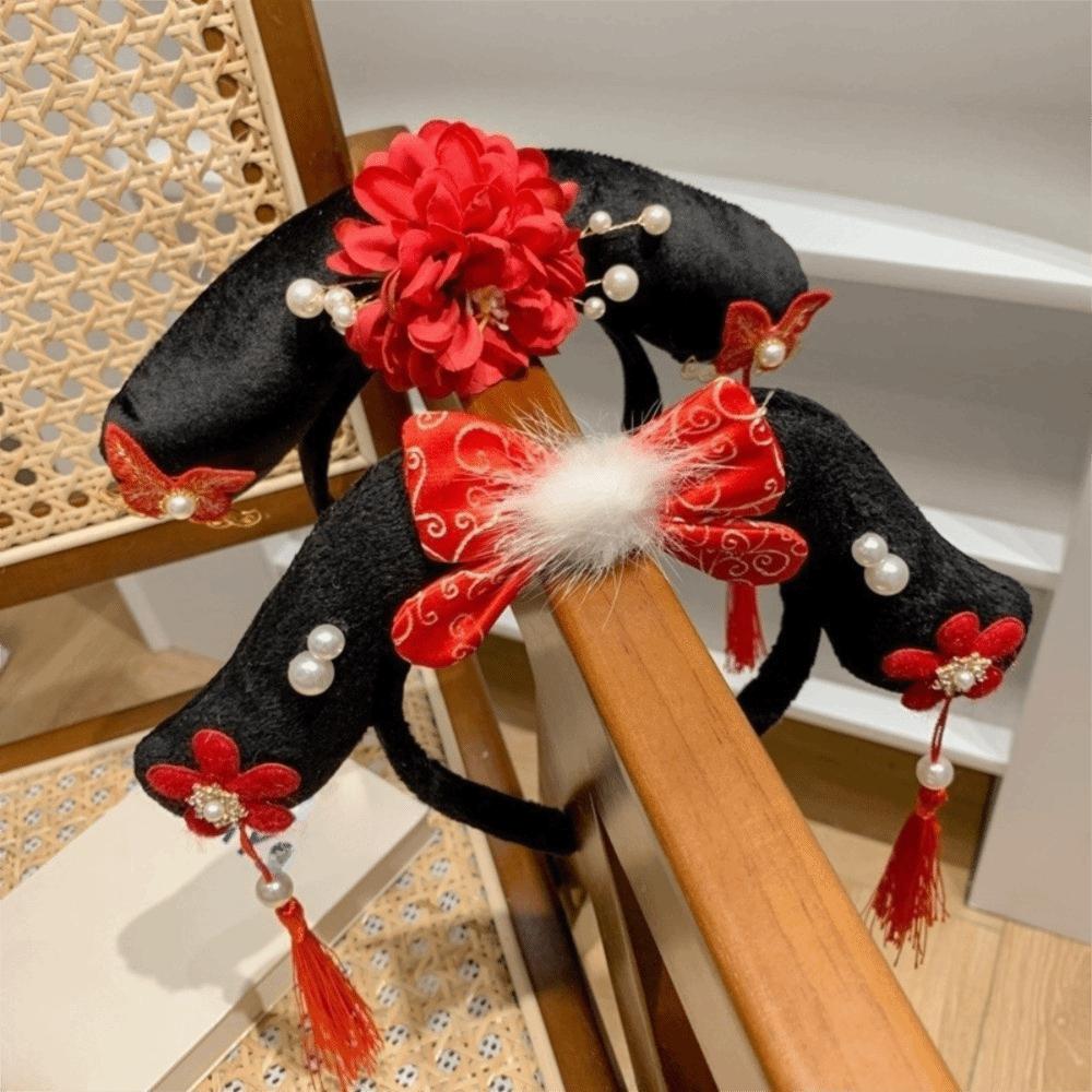 Flower Hanfu Headband Pearl Ancient Style Hair Hoop Classical Chinese Style Headwear  Princess