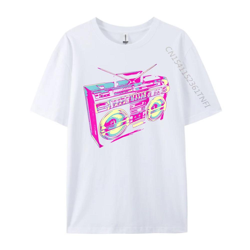 Cool Cassette Boom Stereo Music Player Box Design Funny Shirts Shirts Harajuku Comfortable TShirt Casual