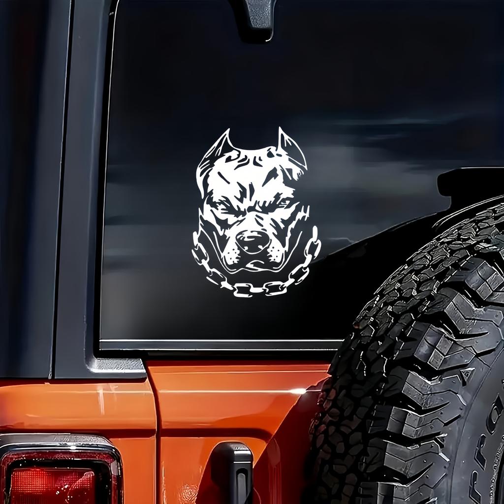 Simple Style Dog Head Car Stickers Show Strength and Courage, Fun Bumper Stickers, Car Decals, Vinyl Stickers for Cars, Trucks, Vans, Laptops