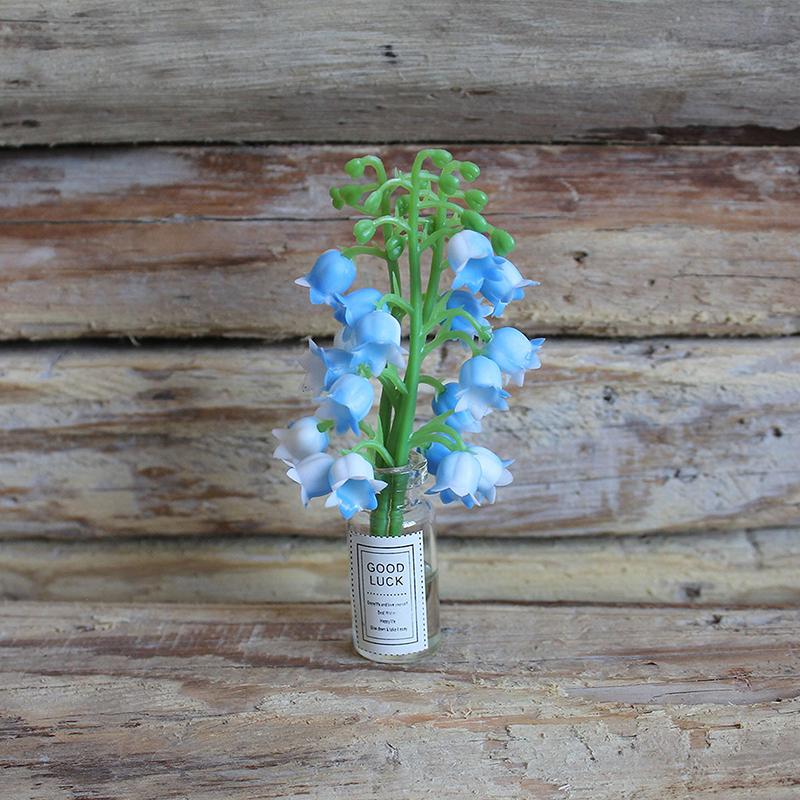 

Сцена из кукольного домика Модель своими руками Миниатюрное горшечное растение Колокольчик Ландыш Украшения синий