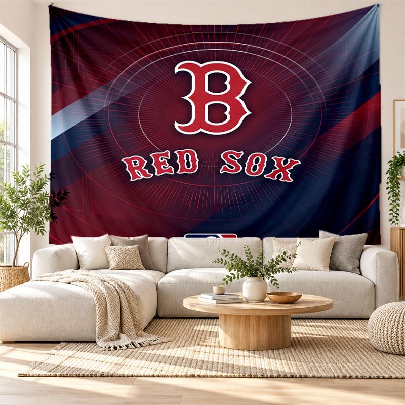 Boston Red Sox Wall Tapestry, Soft Fabric Wall Hanging, Decorative Backdrop For Bedroom Home Wall Art