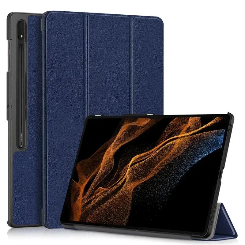 For Samsung Tab S10 Ultra Case 14.6 Inch S9 S8 Ultra SM-X920 X910 X900 Flip Stand Magnetic Leather Cover Hard 14.6" Tablet Case