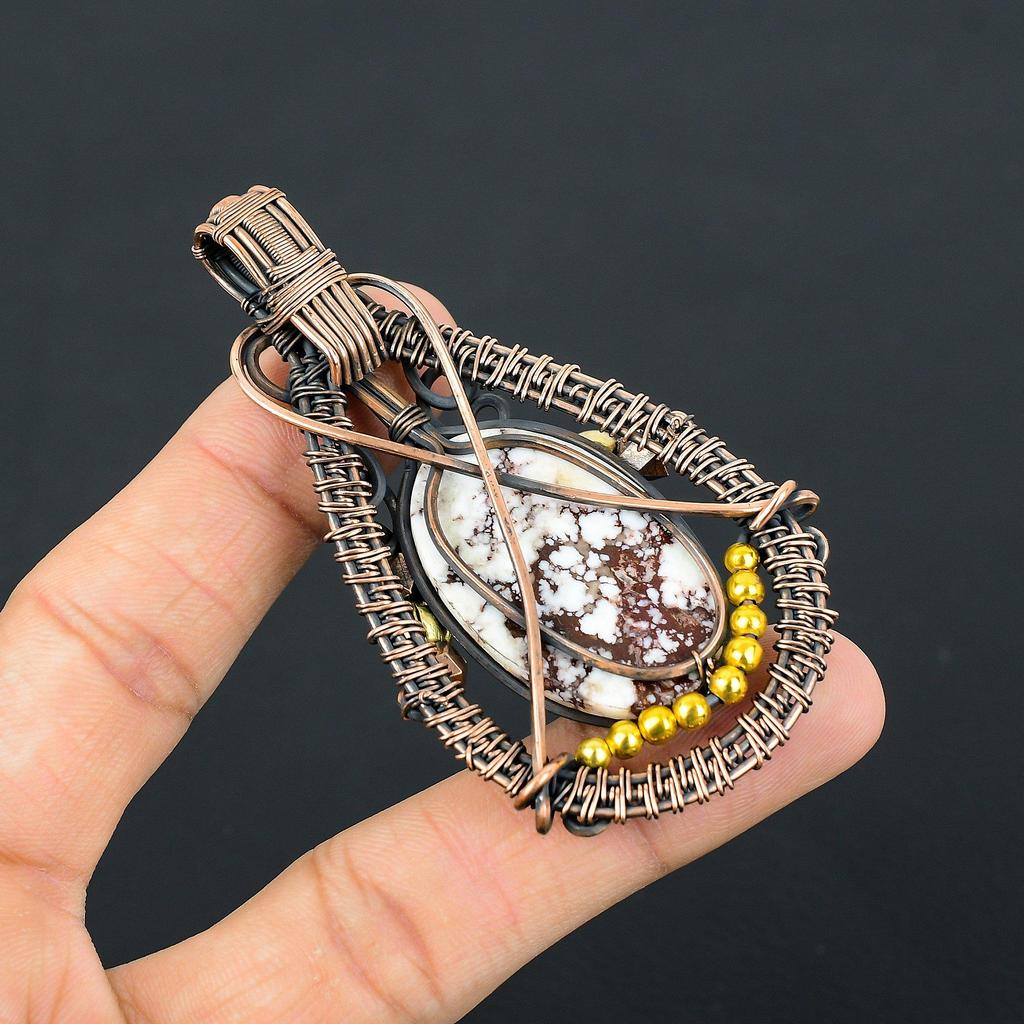 Wild Horse Pendant Gemstone Jewelry, 999 Copper Wire Wrapped Handmade Pendant, Latest Design Jewelry