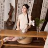 Sancai New Chinese Style Embroidered Sleeveless A-line Dress