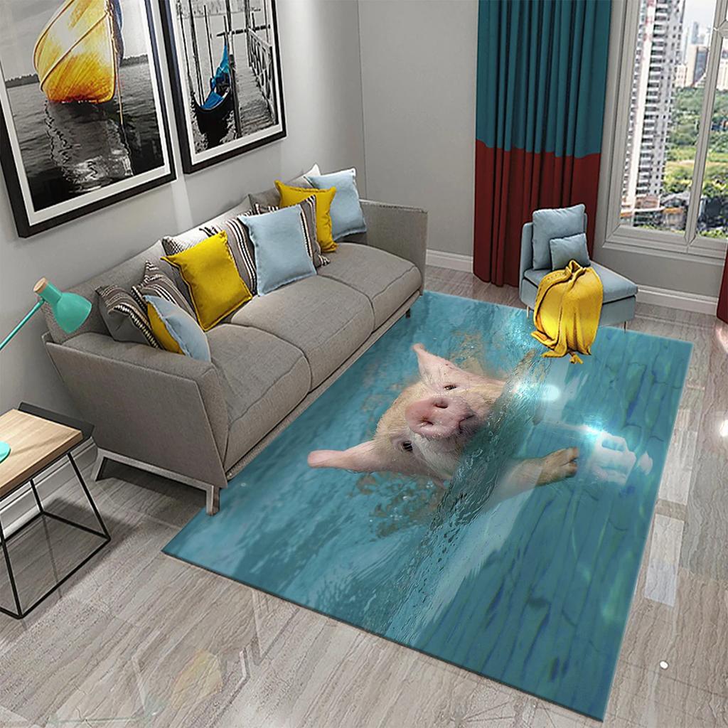 Hummingbird Flowers Rugs for Living Room Lovely Wild Animal Carpet Soft Floor Mat Wildlife Rugs for Bedroom Decorative Area Mats