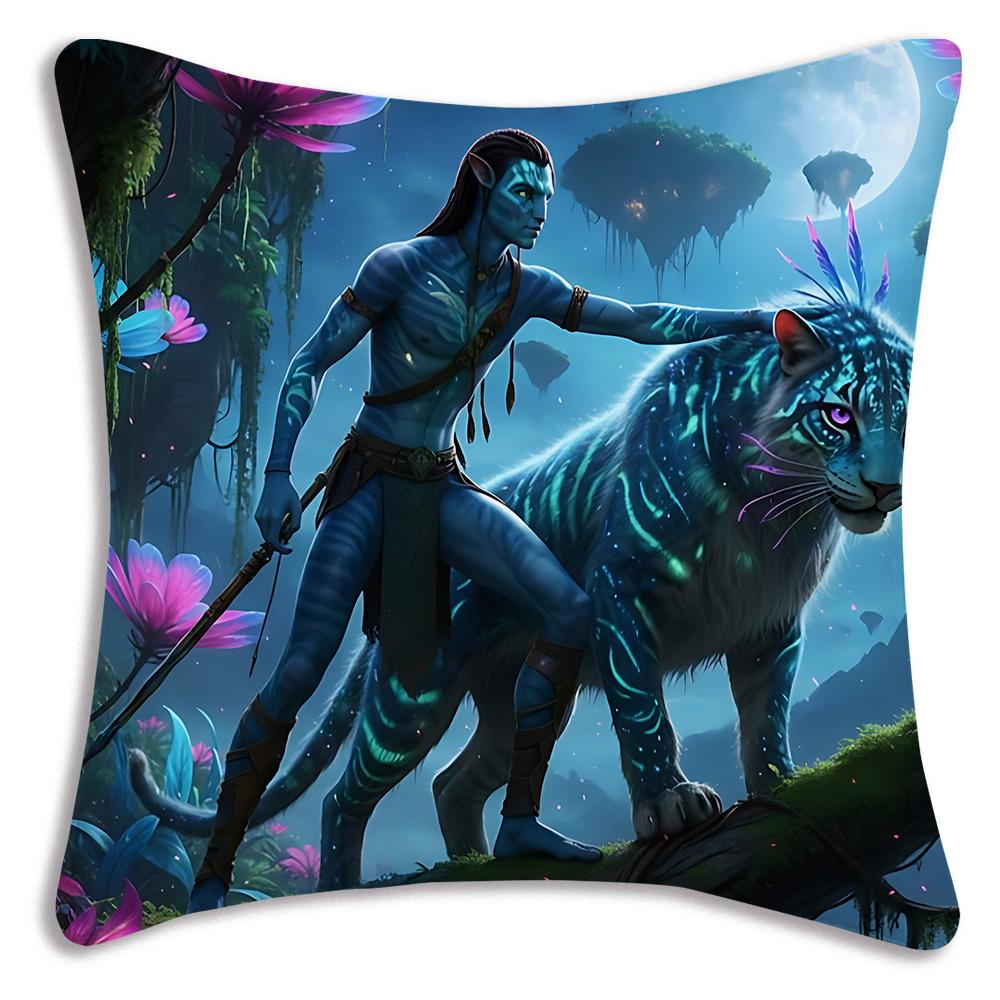 Movie Avatars W-Water Way Pillow Covers Cartoon Sofa Decorative Home Double-sided Printing Short Plush Cute Cushion Cover