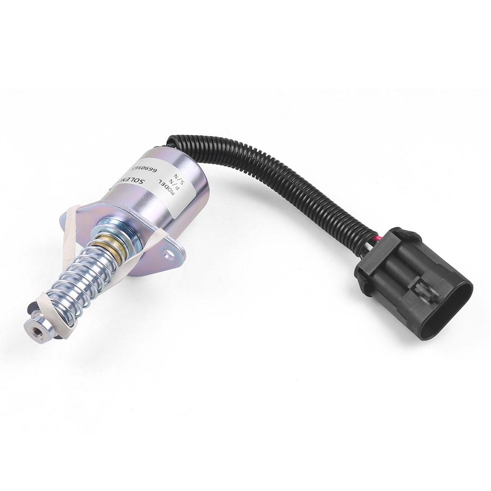Shut Off Solenoid 6681512 6681513 6690563 12V Stop Solenoid Fit for Bobcat A220 S70 S100 S130 S150 S160 S175 S185 S205 S220