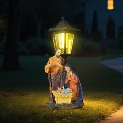Solar Garden Statue Decor Creative Landscape Birthday Gift Resin Ornament Figurine