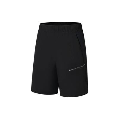 Li Ning Fitness Series Letter Print Straight Leg Shorts Men Shorts Black AKSS583-1