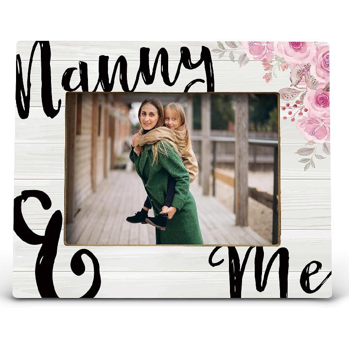 FONDCANYON Nanny and Me Picture Photo Frame,Nanny Gifts for Grandma,Nanny Birthday Gifts,Mother s Day Gifts for Grandma,Nanny Gifts from