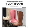 Unisex High-Top Waterproof Rain Boots - Lightweight, Non-Slip, Long Rubber Overshoes for Outdoors