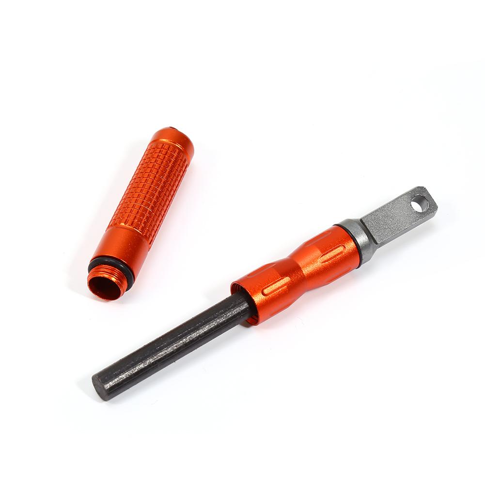 Utendørs Survival Camp EDC Alloy Vanntett Magnesium flintstein CNC girlomme (oransje)