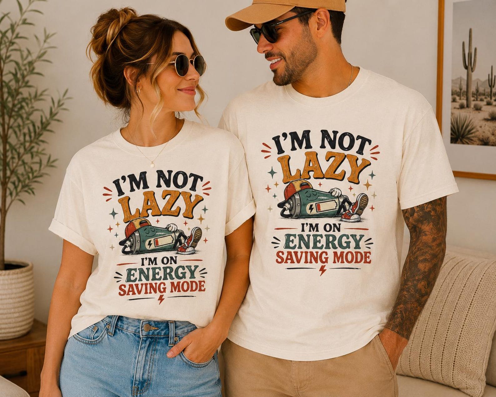 Funny Graphic Tee, Energy Saving Mode Sarcastic Humor Shirt 3XL