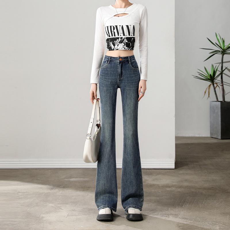 

M Brand Women s Prussian Blue Micro Flare Jeans - Spring 2025 Slimming High Waist Bell Bottoms Medium прусский синий
