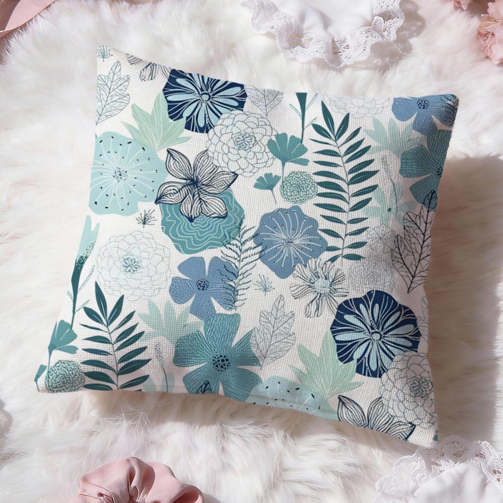 Floral Texture Cushion Cover Premium Comfort Reversible Pillow Cove Two In One Design for Any Room  Car Interior