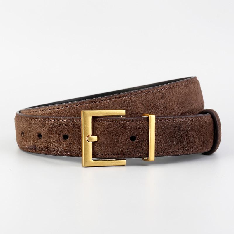 Classic Leather Womens Belt With Pin Buckle For Casual And Business Wear