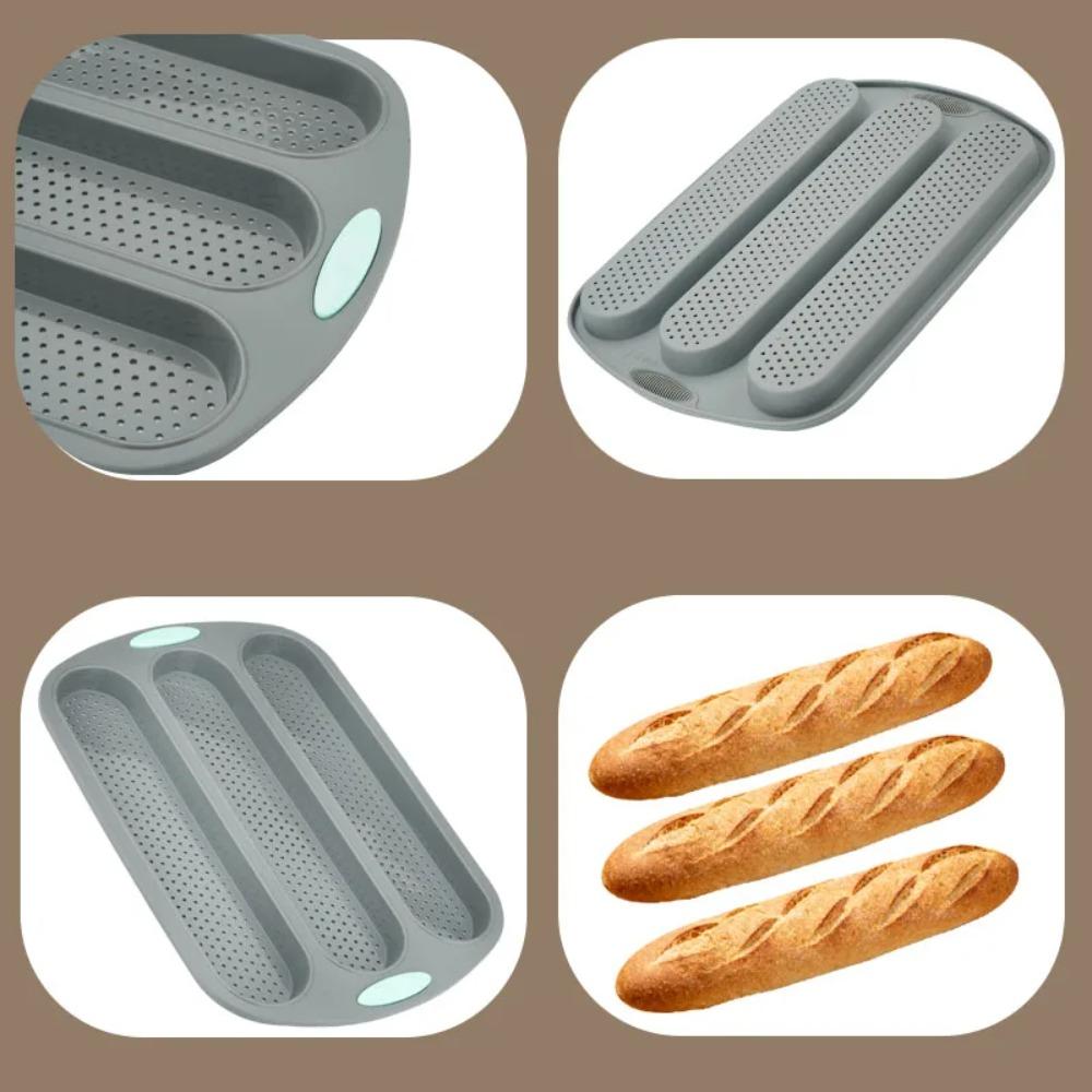 Multi-functional Non-stick Silicone Bread Pan Anti-scalding Rectangular Baking Mold Heat-resistant Easy Release Baking Tray Oven