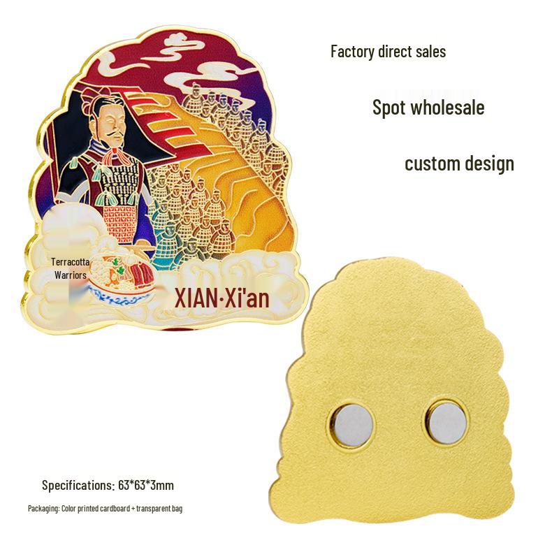 Qin Shi Huang Terracotta Army Souvenir Metal Magnet - Xi an 63x63x3 mm золотой